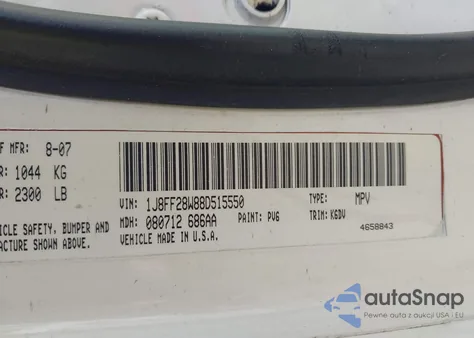 2008 Jeep Patriot Sport z USA, uszkodzony, nr VIN 1J8FF28W88D515550